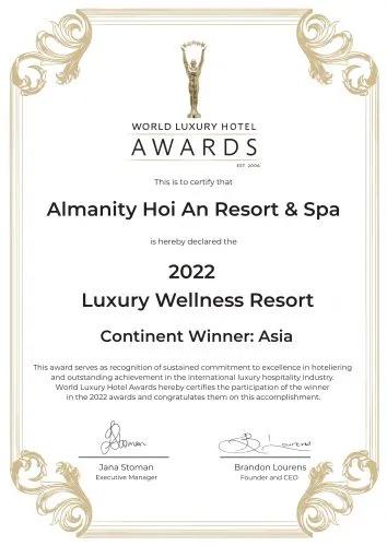 WLHA – Luxury Wellness Resort – Continent Winner Asia